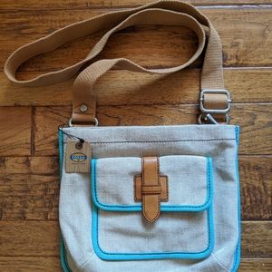 Fossil Shay Natural Zip Top Crossbody Purse